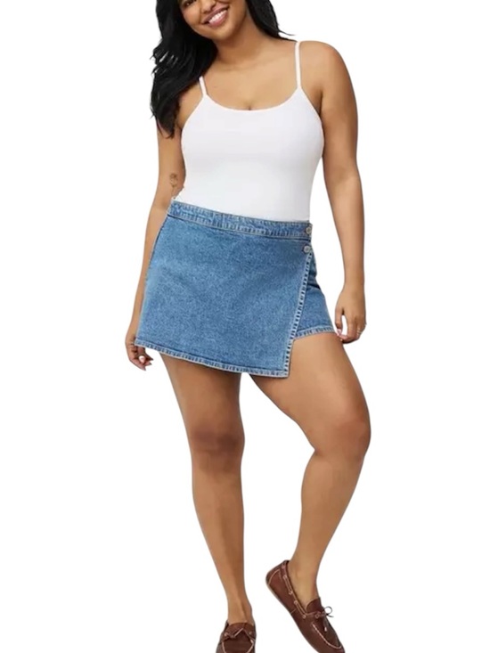 torrid Dresses & Skirts - Torrid Wrap A-Line Denim Jean Skort in Blue Sz 14 NWT